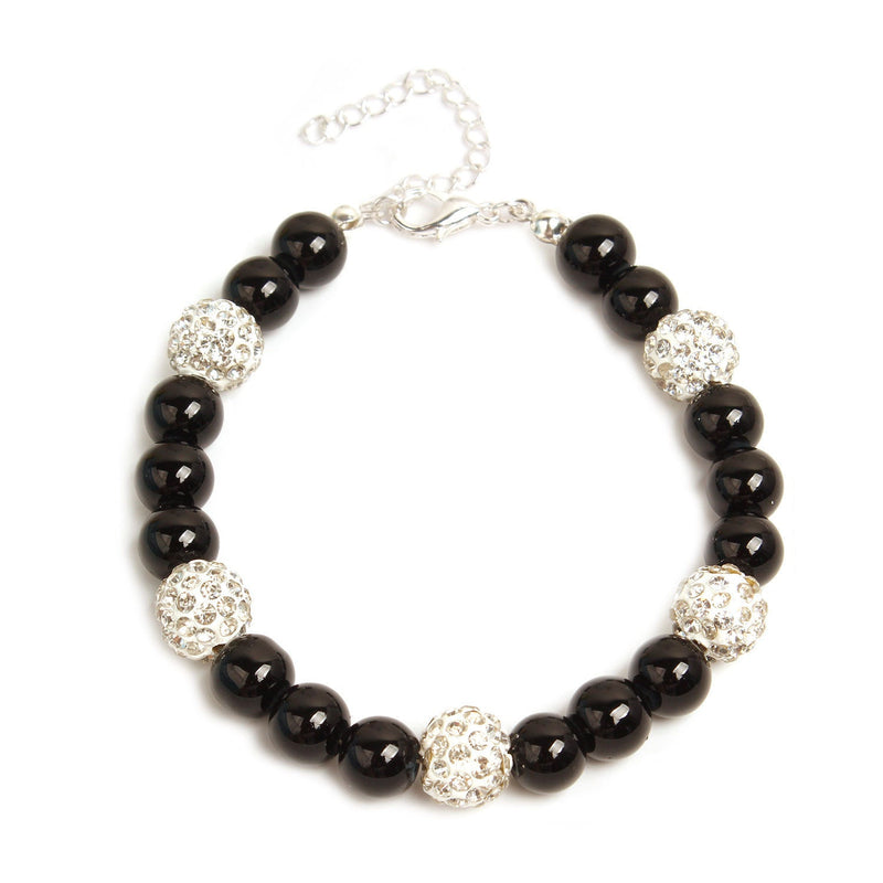 Imitation Pearl Beaded Bracelet Stretch Rhinestone Ball Vintage Bracelet