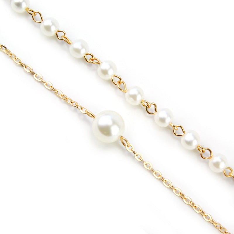 Layer Chain Pearls Necklace