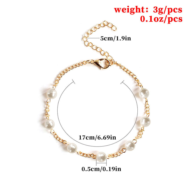 Pearl Beaded Chain Bracelet