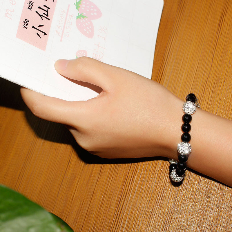 Imitation Pearl Beaded Bracelet Stretch Rhinestone Ball Vintage Bracelet