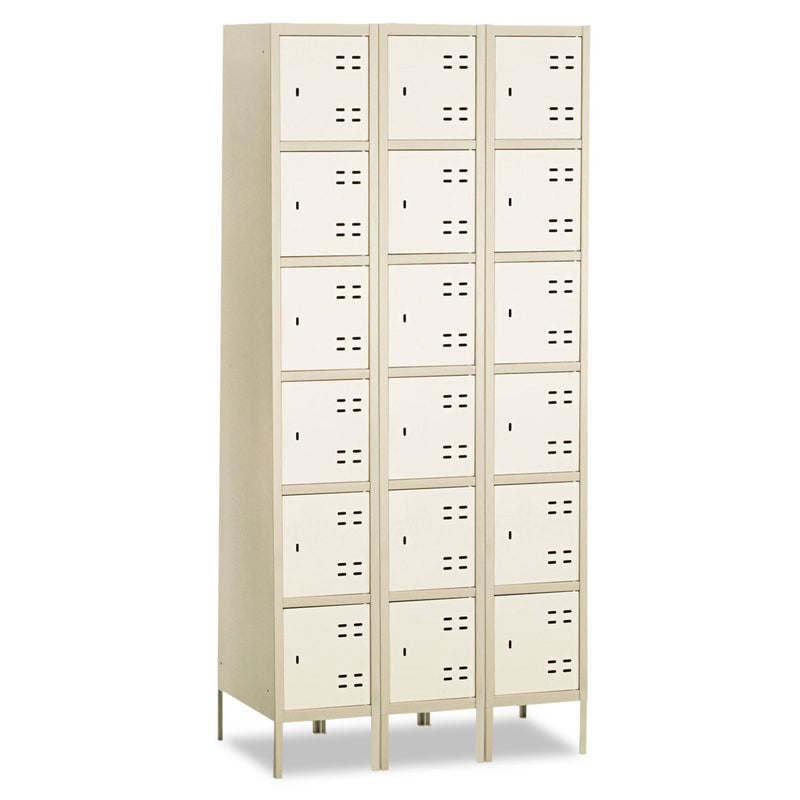 Safco Three-Column Box Locker, 36w x 18d x 78h, Two-Tone Tan