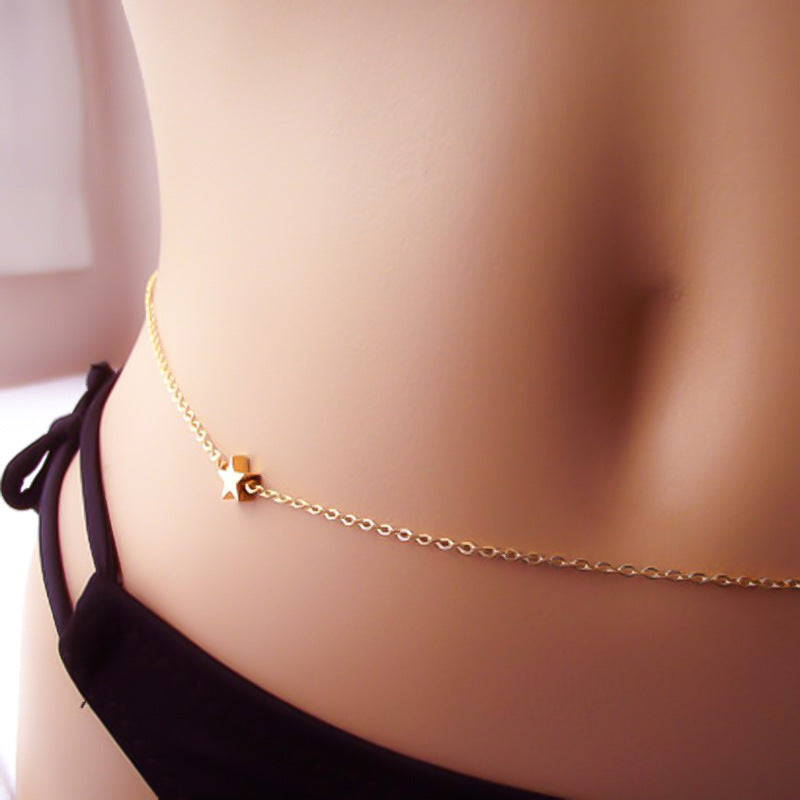 Star Charm Waist Chain Body Jewelry Chain Bikini Chain