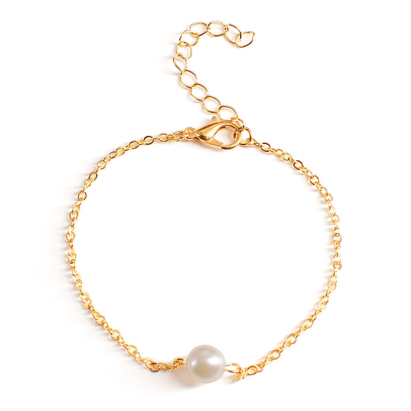 Simple Pearl Beads Anklet Jewelry