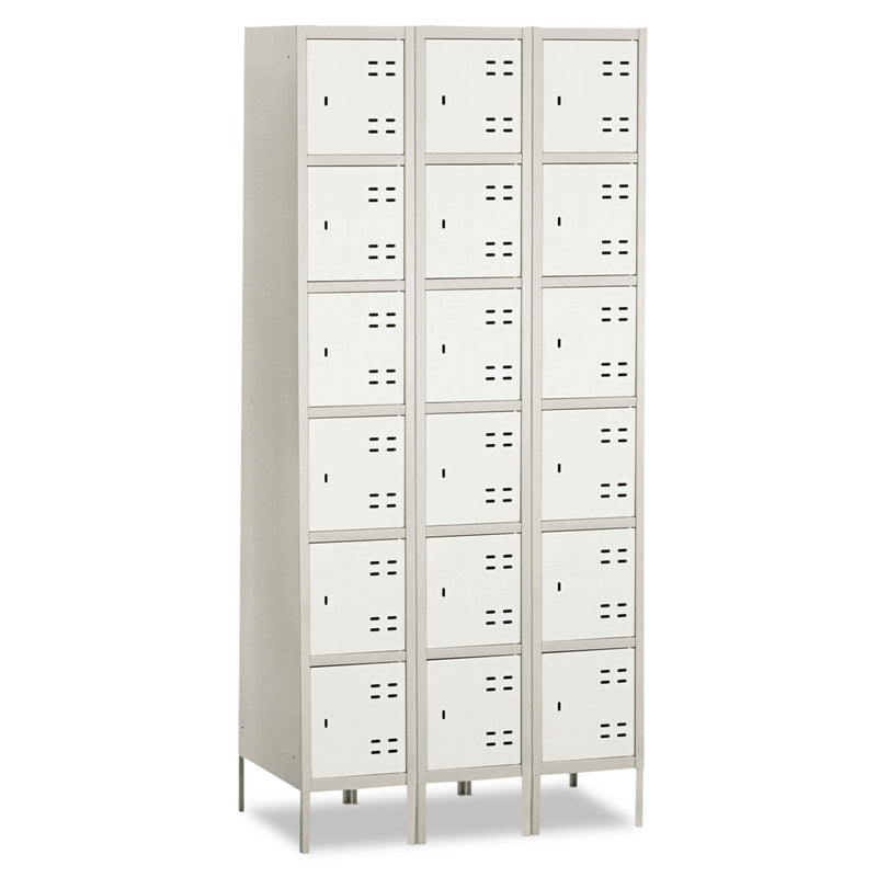 Safco Three-Column Box Locker, 36w x 18d x 78h, Two-Tone Gray