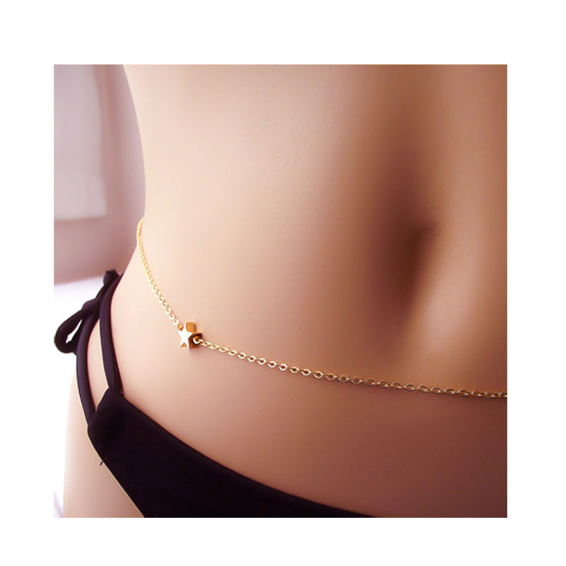 Star Charm Waist Chain Body Jewelry Chain Bikini Chain