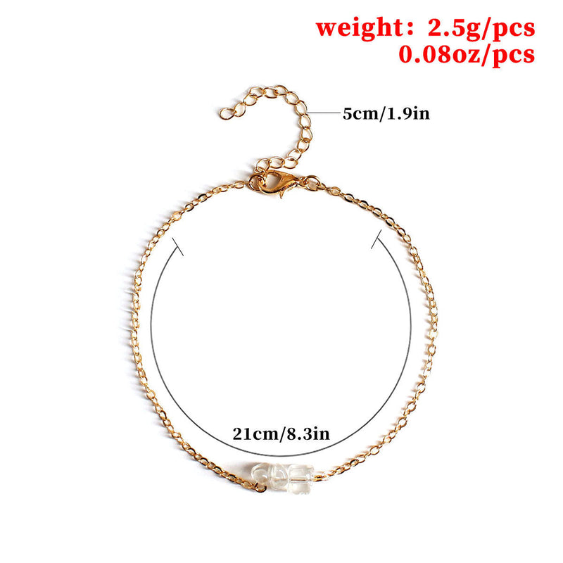 Natural Crystal Pendant Anklet Jewelry