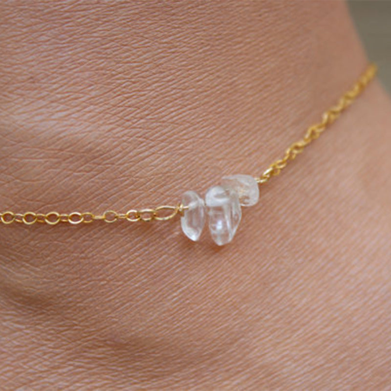 Natural Crystal Pendant Anklet Jewelry