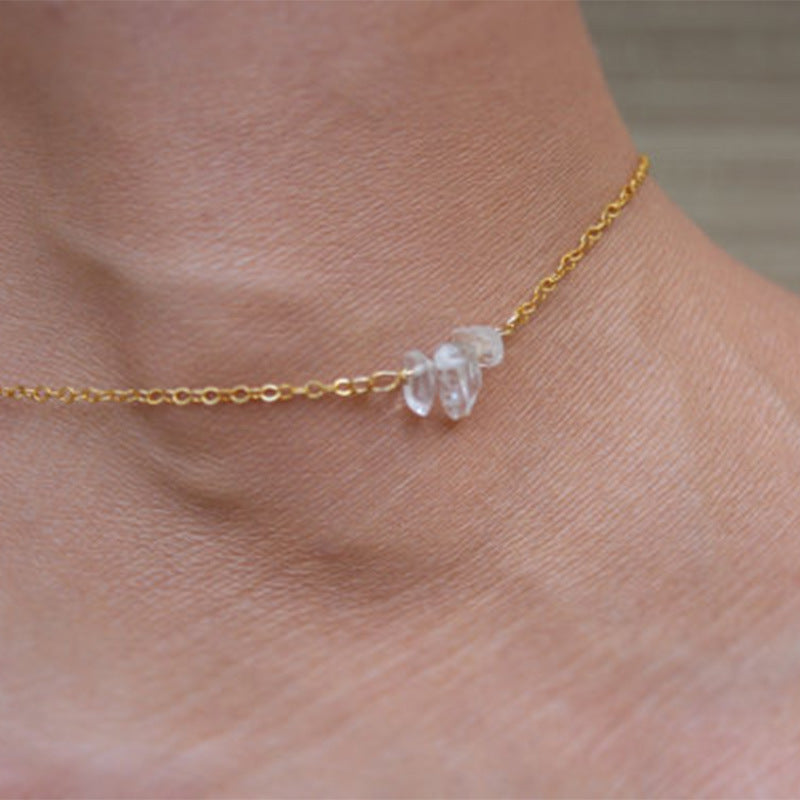 Natural Crystal Pendant Anklet Jewelry