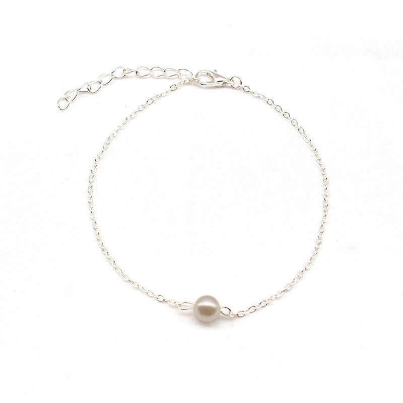 Simple Pearl Beads Anklet Jewelry