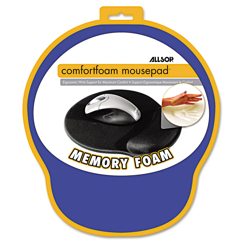 Allsop MousePad Pro Memory Foam Mouse Pad with Wrist Rest, 9 x 10, Blue