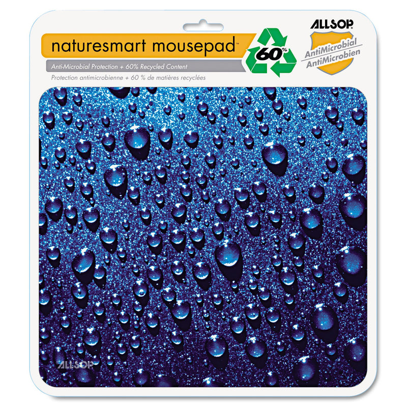 Allsop Naturesmart Mouse Pad, 8.5 x 8, Raindrops Design