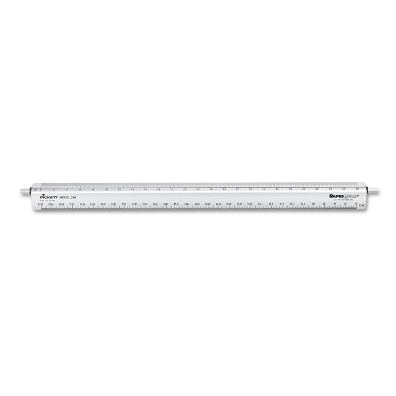 Chartpak Adjustable Triangular Scale Aluminum Engineers Ruler, 12", Long, Silver
