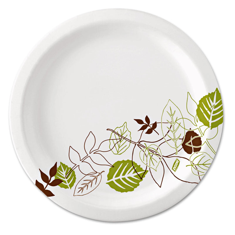 Dixie Pathways Soak Proof Shield Heavyweight Paper Plates, WiseSize, 10.13" dia, Green/Burgundy, 500/Carton