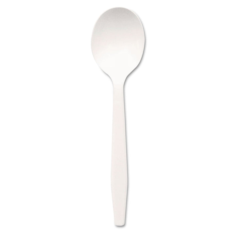 Dixie Plastic Cutlery, Mediumweight Soup Spoons, White, 1,000/Carton