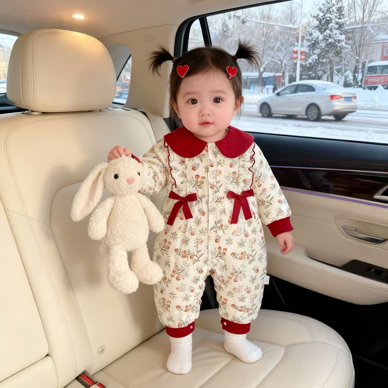 Baby Cotton-padded One-piece Bodysuit Pure Cotton Class A Winter Clothing Warm And Extra-thick