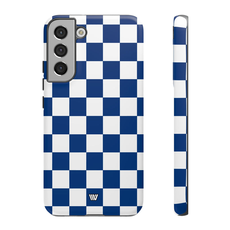 BLUE WHITE CHECKERBOARD | Tough Phone Case