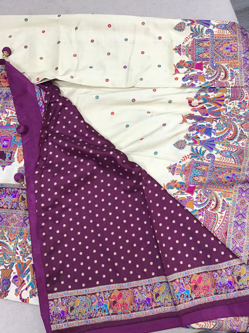 Cream with purple