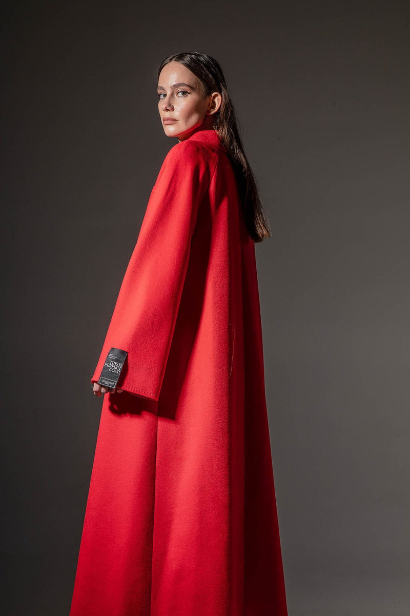 Chester Premium  Wool Cashmere Coat in Sicily Red