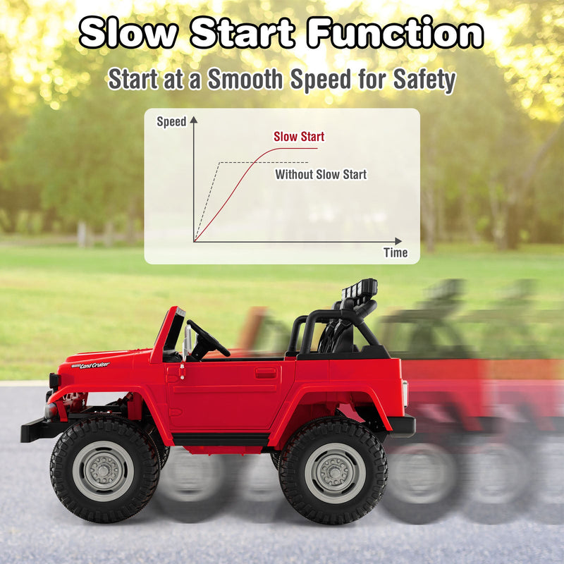 12V 2-Seat Licensed Kids Ride On Toyota FJ40 Car with 2.4G Remote Control-Red