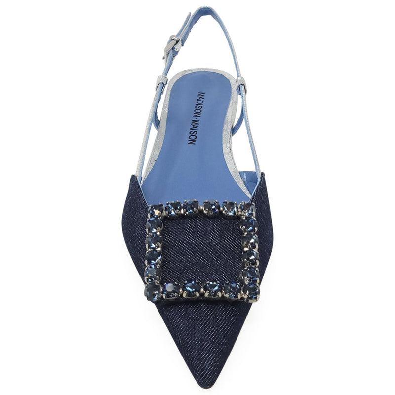 Denim/Silver Sling Back Flat