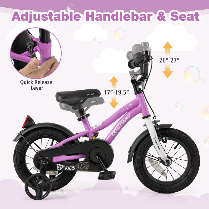 Kids Bike 12-Inch Children Training Bicycle with 2 Brake for 3-4 Years Old