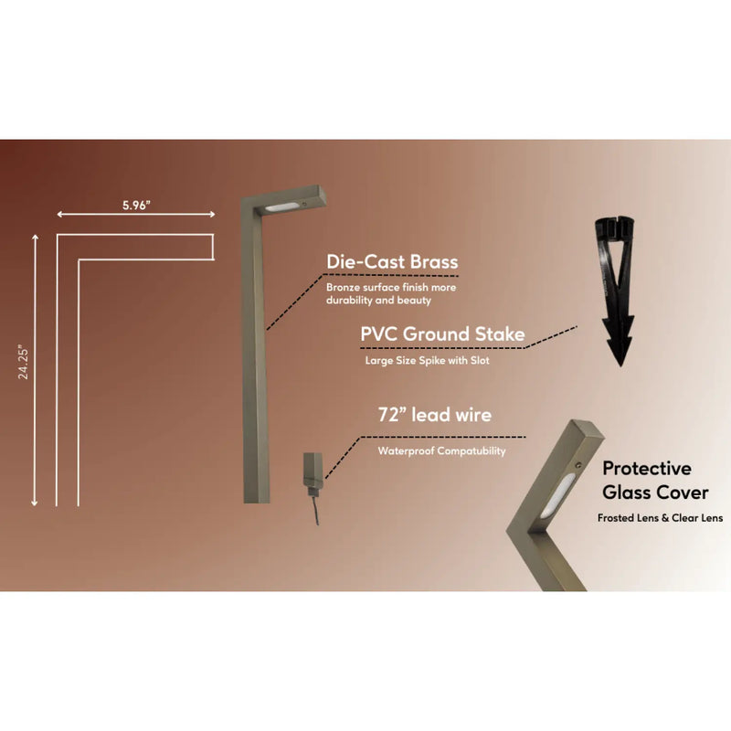 12V Brass Waterproof Walkway Lights - LED & Halogen | G4 Bulb Not Included