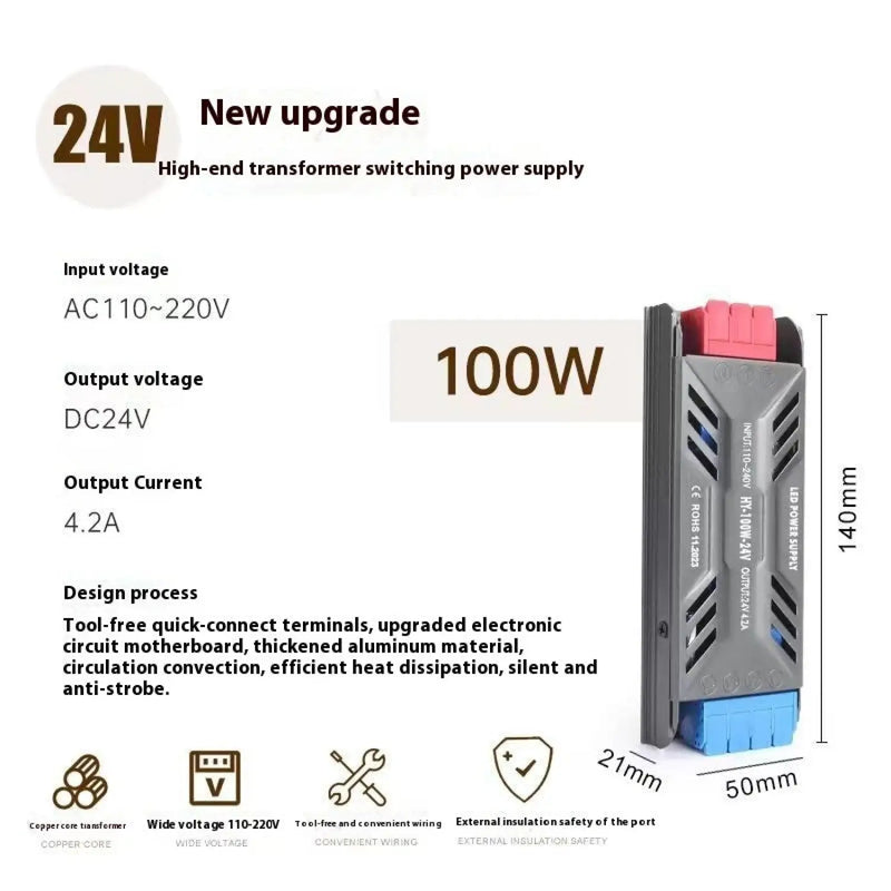 12V Power Supply for LED Strip with Anti-Strobe Technology