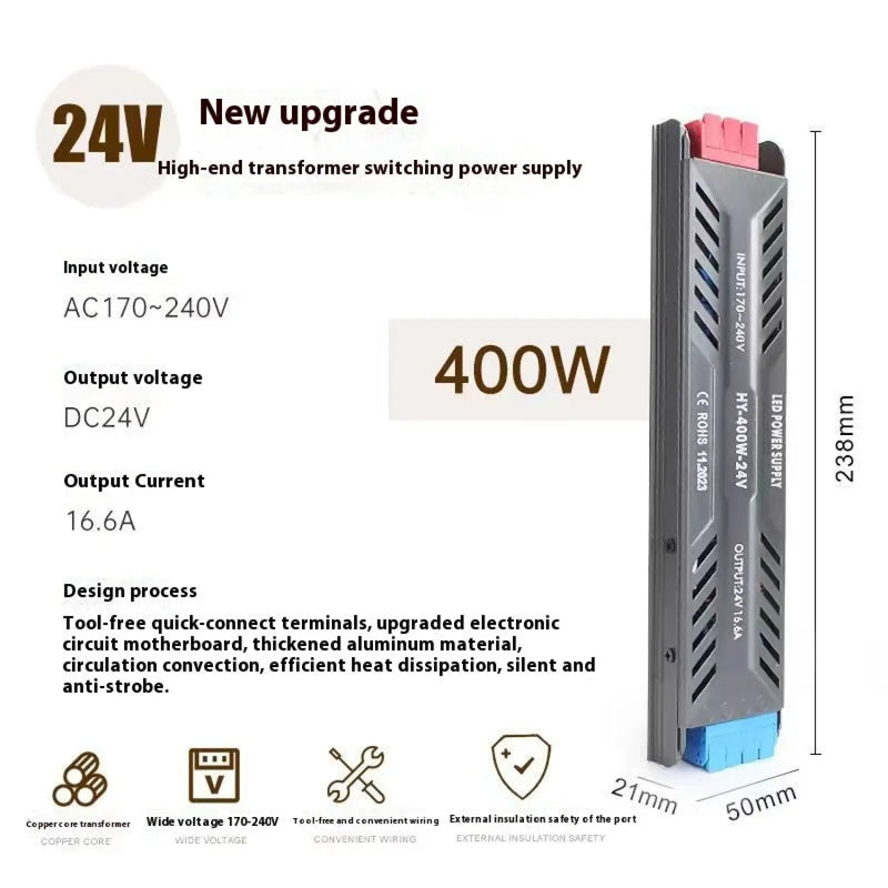 12V Power Supply for LED Strip with Anti-Strobe Technology