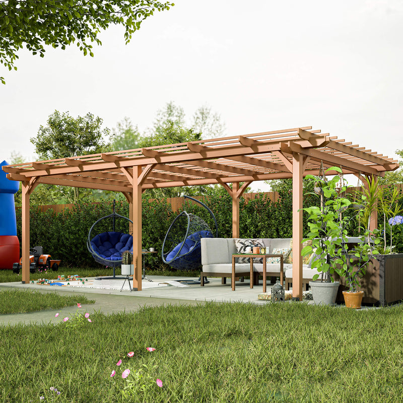 [12X16FT] Alora Extra-Large Outdoor Wooden Waterproof Grape Gazebo (SAK76476)