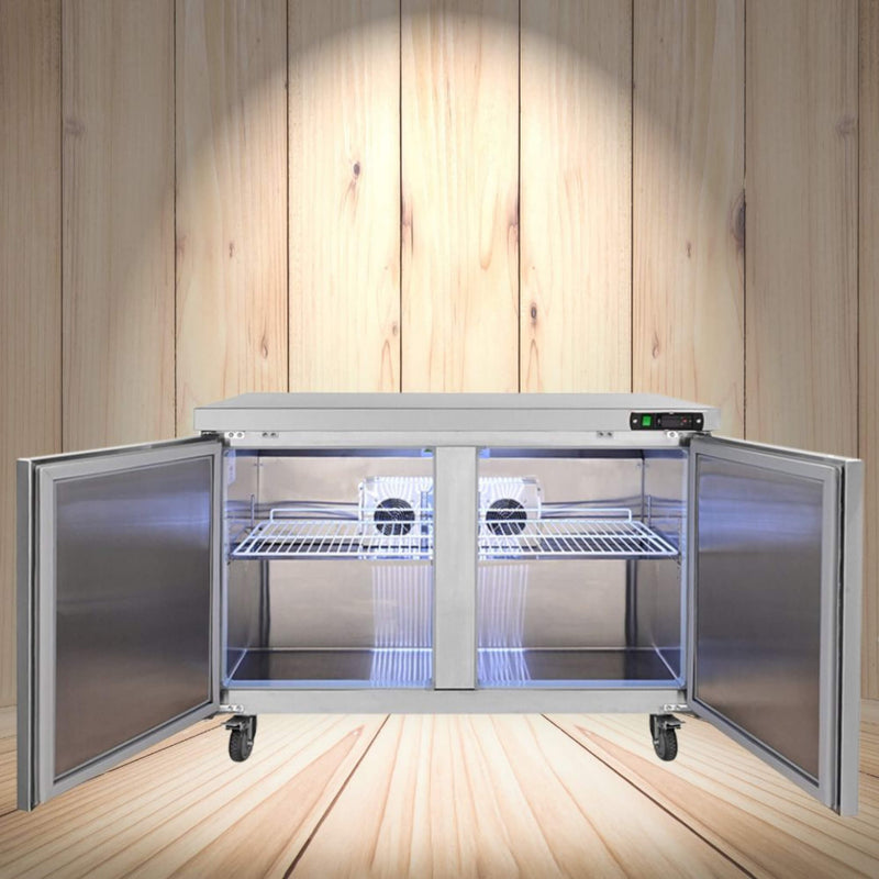 12.9 Cu.Ft 2-Door Commercial Stainless Steel Worktop Undercounter Refrigerator, 48" (SAK13725)