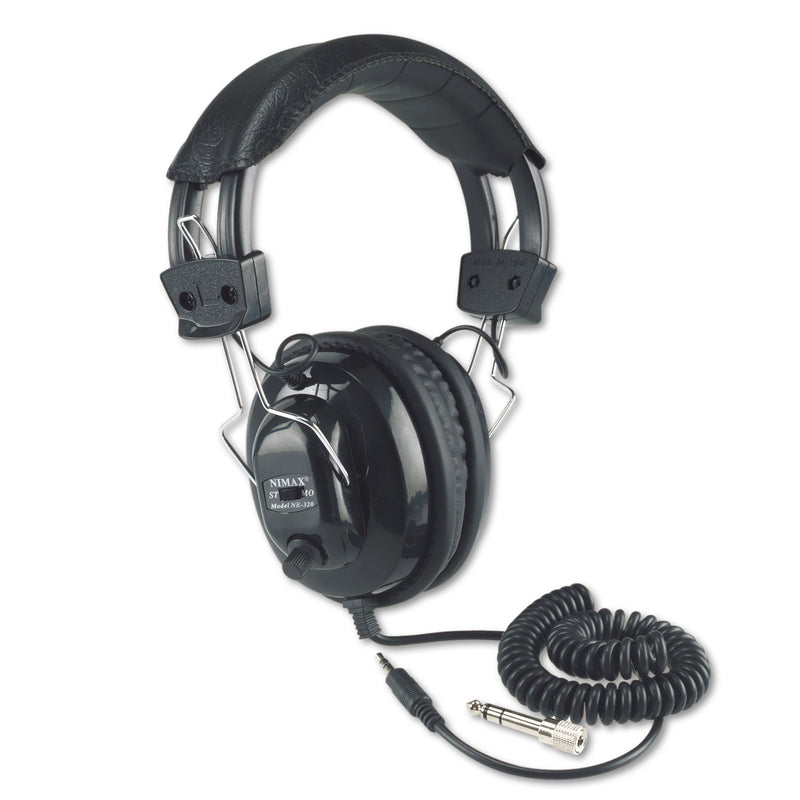 AmpliVox Deluxe Stereo Headphones w/Mono Volume Control, 6 ft Cord, Black
