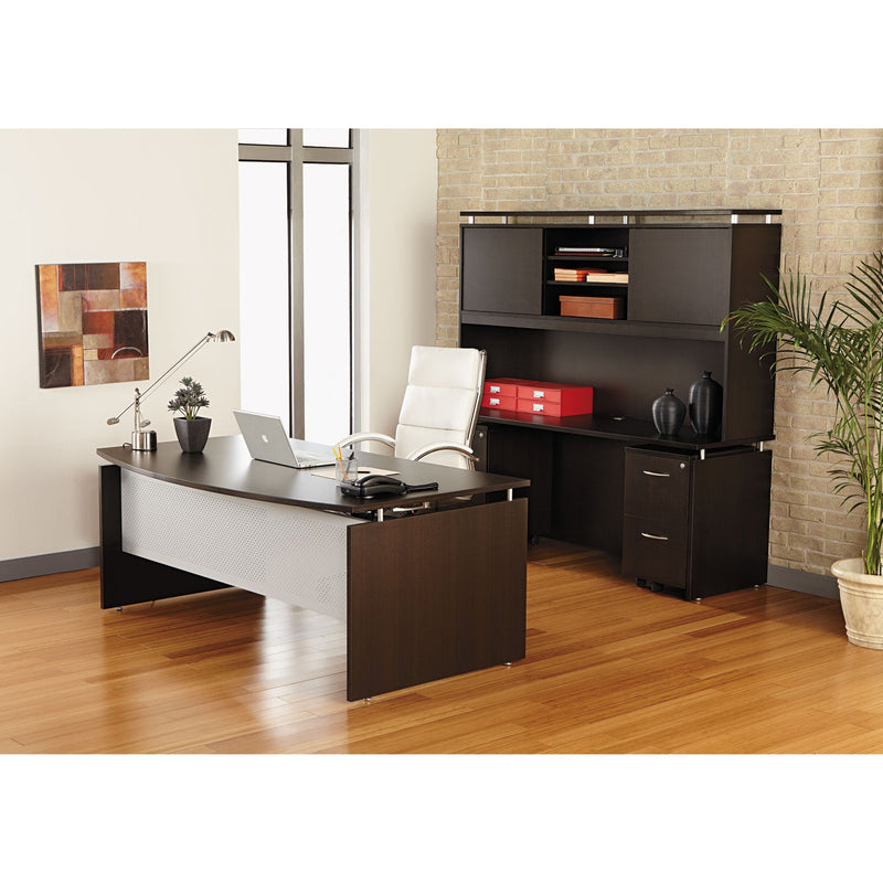 Alera Neratoli High-Back Slim Profile Chair, Faux Leather, 275 lb Cap, 17.32" to 21.25" Seat Height, White Seat/Back, Chrome