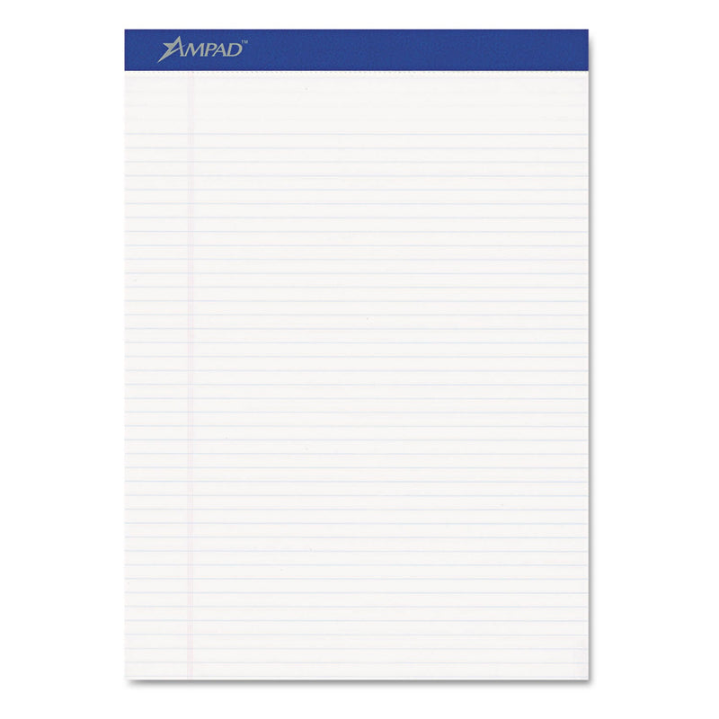 Ampad Perforated Writing Pads, Narrow Rule, 50 White 8.5 x 11.75 Sheets, Dozen