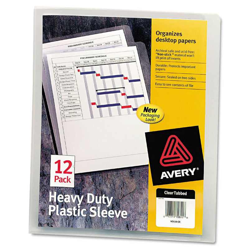 Avery Heavy-Duty Plastic Sleeves, Letter Size, Clear, 12/Pack