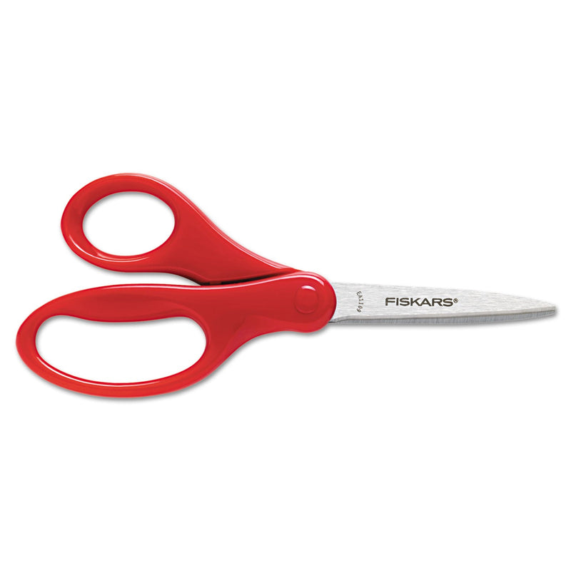 Fiskars Kids/Student Scissors, Pointed Tip, 7" Long, 2.75" Cut Length, Assorted Straight Handles