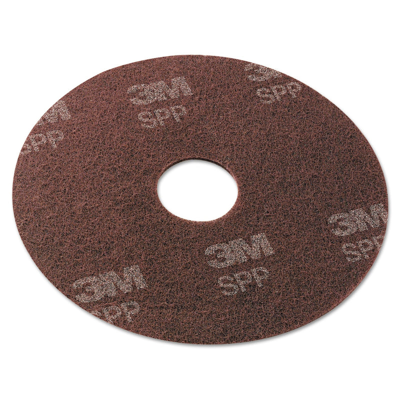 Scotch-Brite Surface Preparation Pad, 17" Diameter, Maroon, 10/Carton