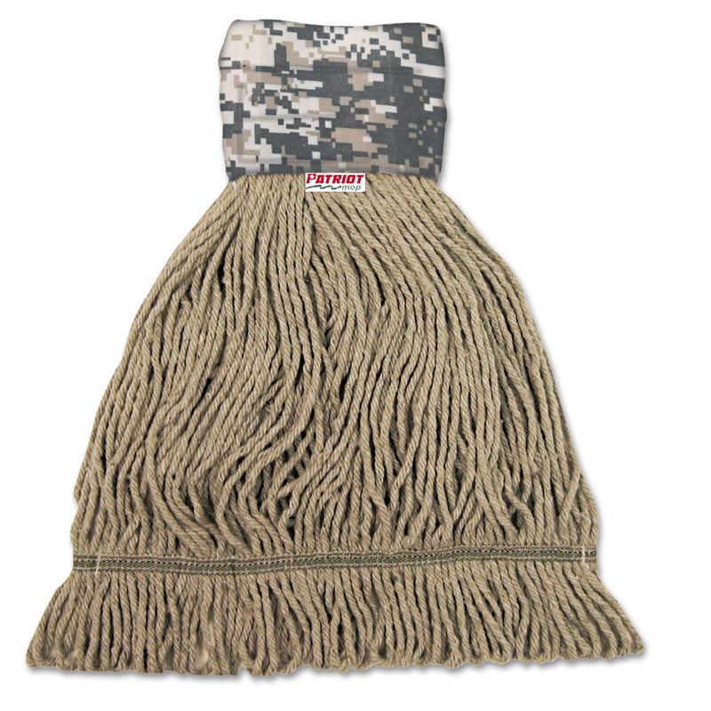 Boardwalk Patriot Looped End Wide Band Mop Head, Medium, Green/Brown, 12/Carton