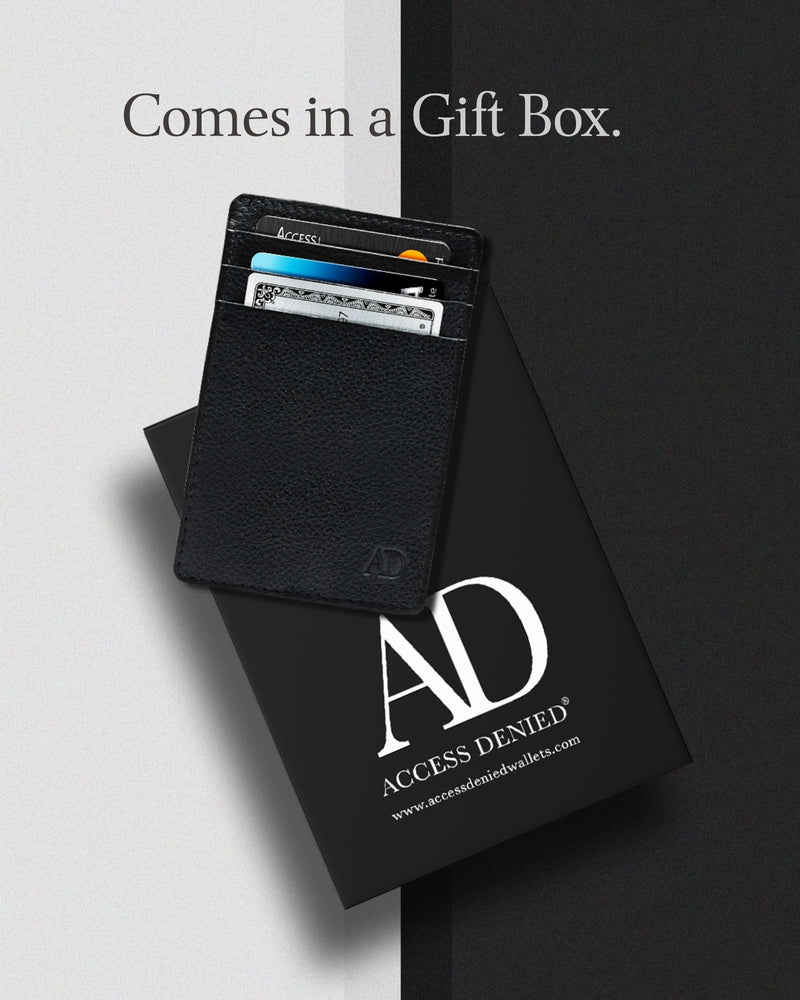 Genuine Leather Slim Card Holder – RFID Blocking, Minimalist
