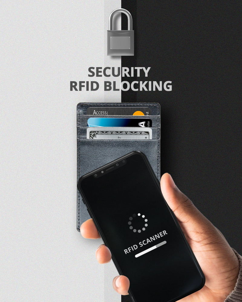 Genuine Leather Slim Card Holder – RFID Blocking, Minimalist