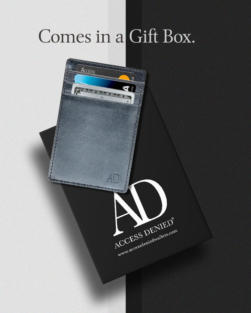 Genuine Leather Slim Card Holder – RFID Blocking, Minimalist