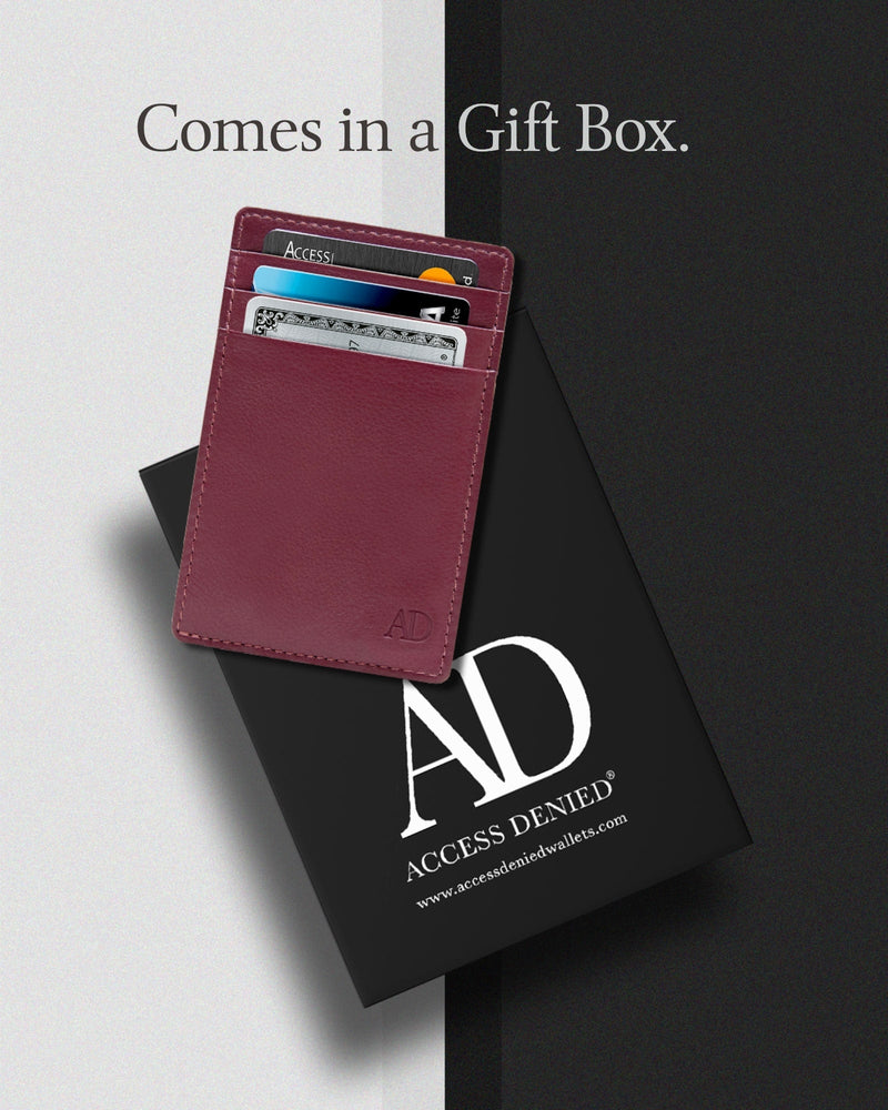 Genuine Leather Slim Card Holder – RFID Blocking, Minimalist