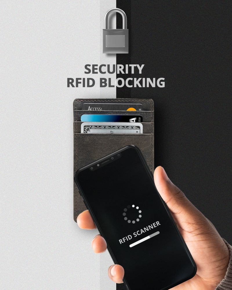 Genuine Leather Slim Card Holder – RFID Blocking, Minimalist