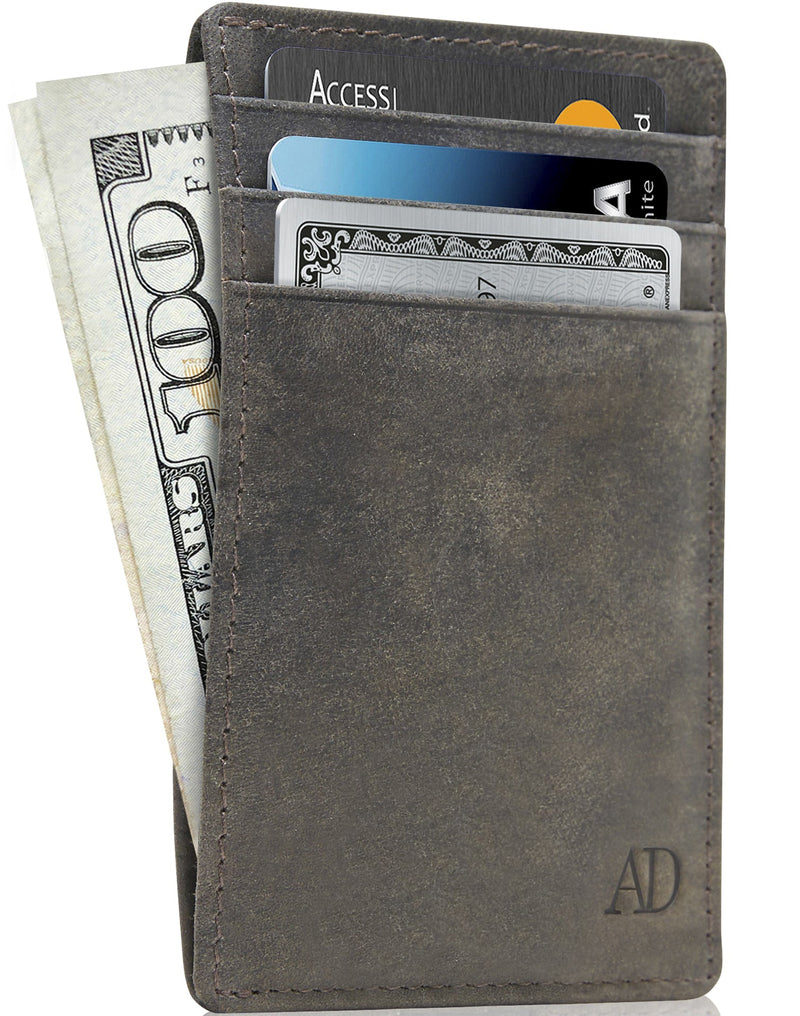 Genuine Leather Slim Card Holder – RFID Blocking, Minimalist