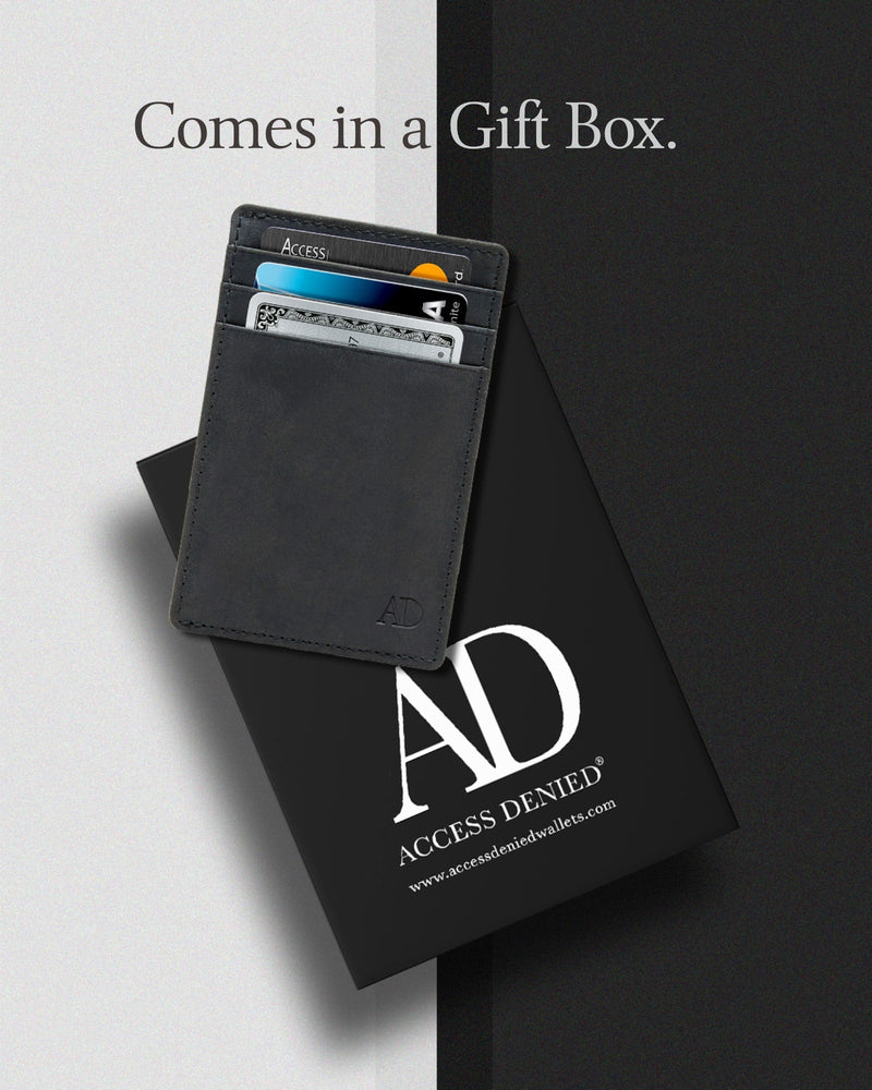Genuine Leather Slim Card Holder – RFID Blocking, Minimalist