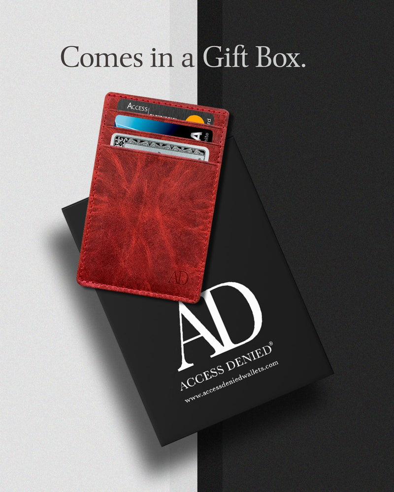 Genuine Leather Slim Card Holder – RFID Blocking, Minimalist