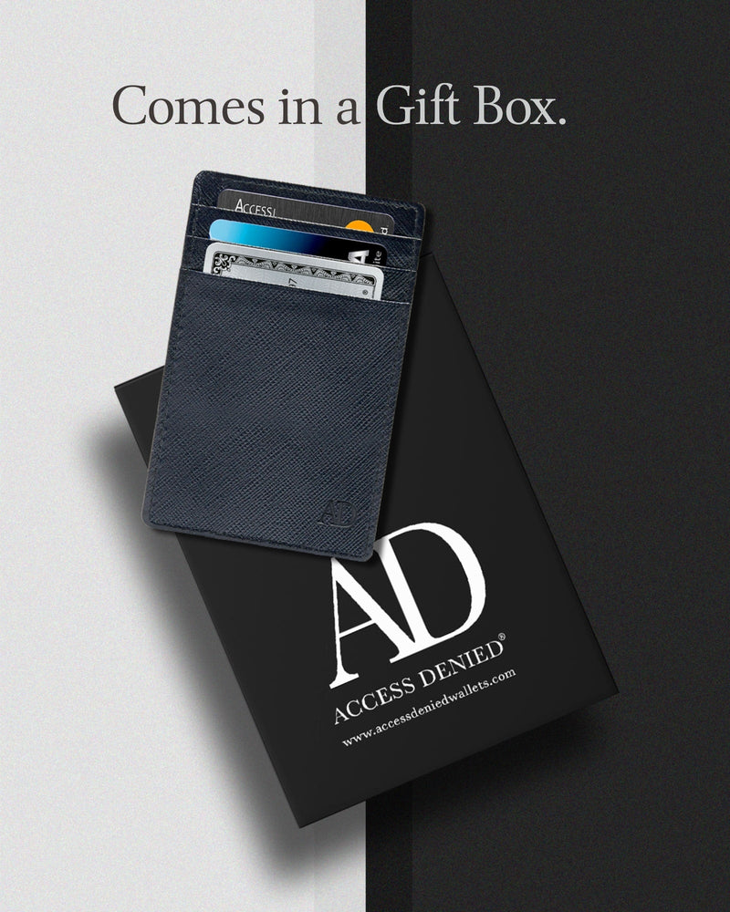 Genuine Leather Slim Card Holder – RFID Blocking, Minimalist