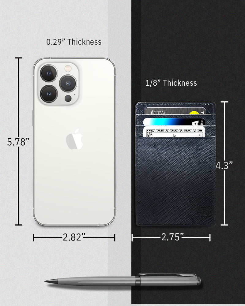 Genuine Leather Slim Card Holder – RFID Blocking, Minimalist