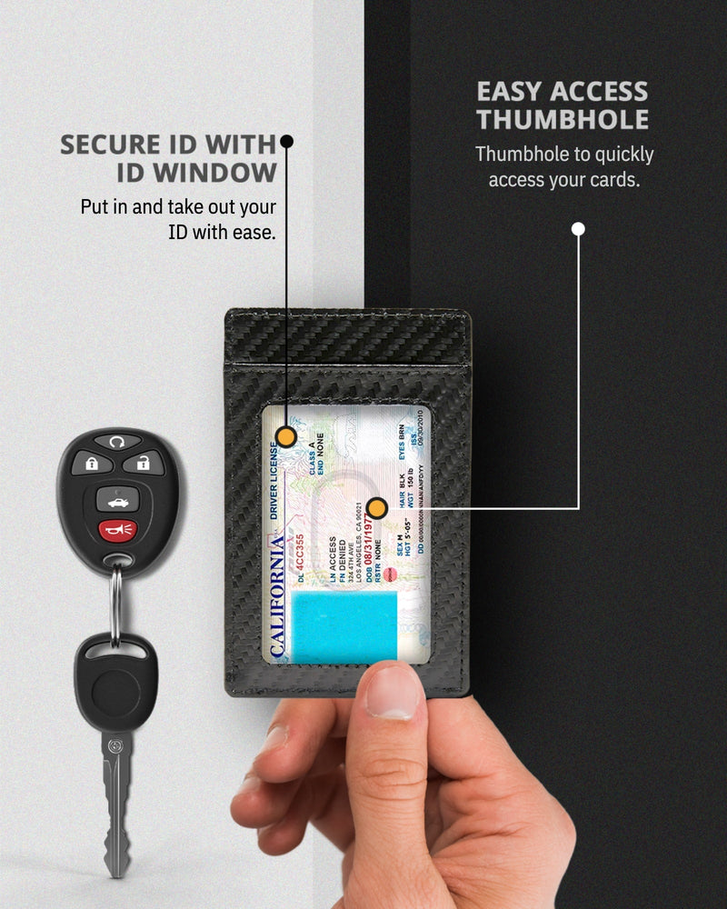 Genuine Leather Slim Card Holder – RFID Blocking, Minimalist