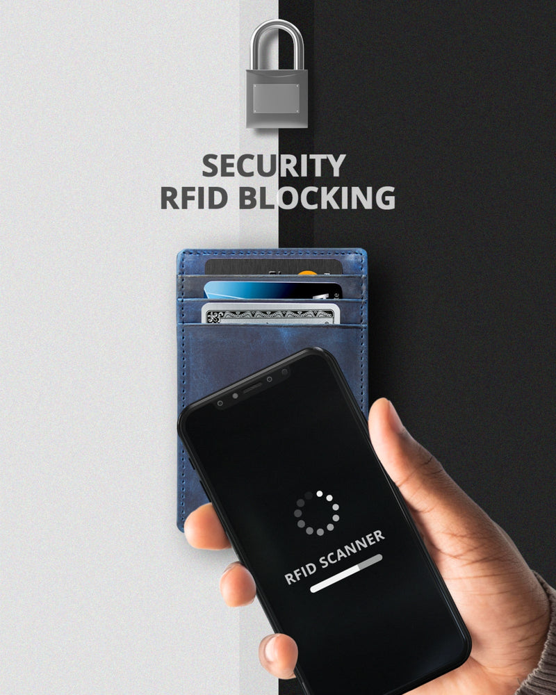 Genuine Leather Slim Card Holder – RFID Blocking, Minimalist