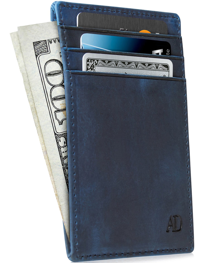 Genuine Leather Slim Card Holder – RFID Blocking, Minimalist